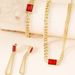 Fashion simple zircon double chain stacking necklace for women square all match light luxury fashion jewelry set_ipsvogv.com