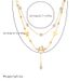 Fashion niche retro simple double layer wear pearl butterfly accessory chain stainless steel gold plated jewelry necklace_ipsvogv.com