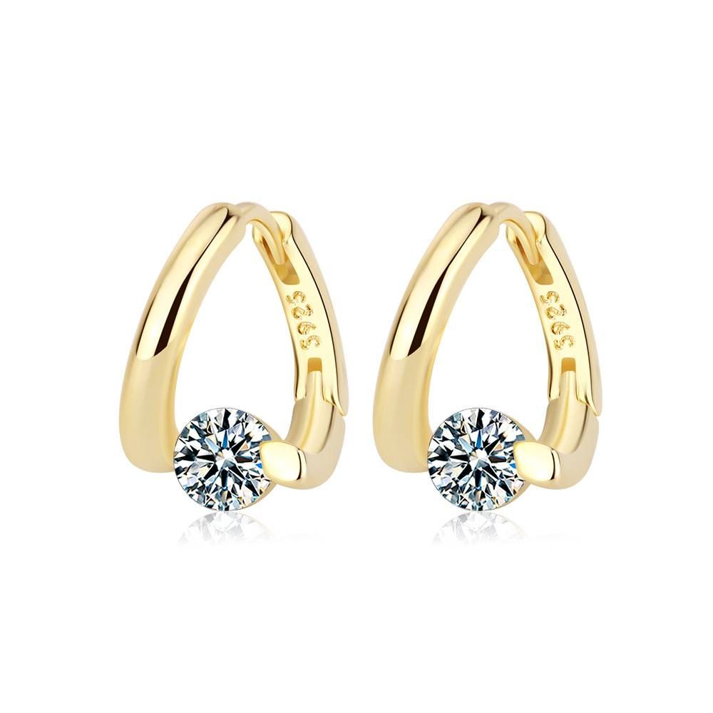 Designer Flash Diamond Temperament Short Earrings For Women Simple Row Diamond Round Ear Buckle_ipsvogv.com