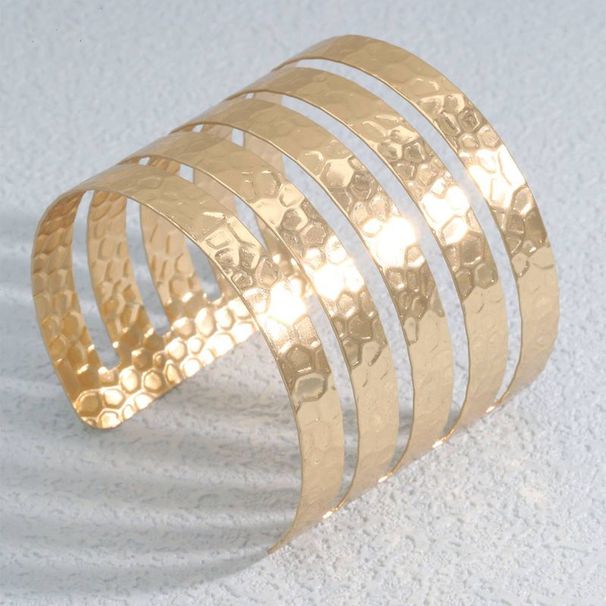 Unique Niche Smooth Opening Bracelet Suitable Women's Buckle Texture, C-shaped Elastic Armband For Daily Wear, Simple_ipsvogv.com