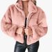 Women's Clothing autumn and winter rabbit fur zipper cardigan plush warm jacket_ipsvogv.com