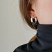 Simple Metal Geometric Circle Earrings Basic Style Temperament High End Versatile Earrings Real Gold Plated Female Earrings_ipsvogv.com