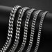 Men's Jewelry Stainless Steel Smooth Buckle Encryption Four Sided Grinding Cuban Necklace Real Gold Electroplating Hip Hop Titanium Steel_ipsvogv.com