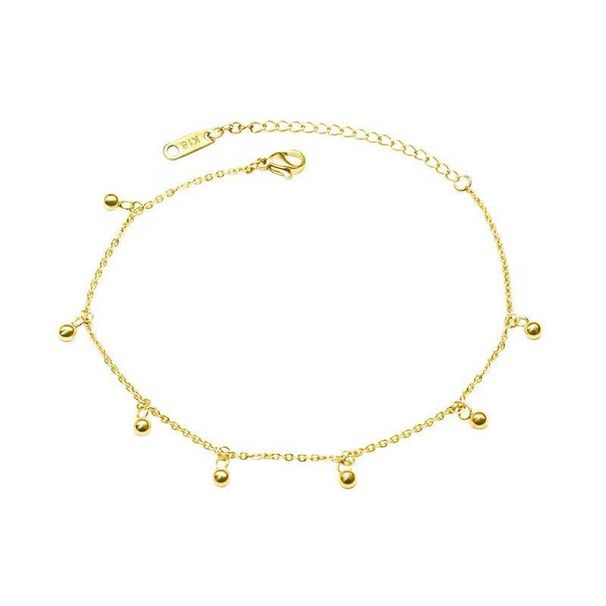 Titanium steel non-fading anklet women's sexy beads tassel fashion high sense ankle stainless steel foot chain_ipsvogv.com