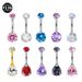 Women's Jewelry Titanium Alloy 6 14mm Rod Grab Double Head Zircon Navel Ring Inner Thread Belly Button Buckle Body Piercing Navel Ornament_ipsvogv.com