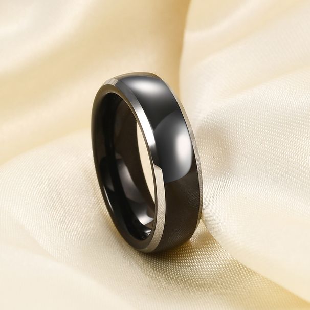 Men And Women's Jewelry Jewelry 6 8MM Fashion Tungsten Steel Smooth Ring Personality Laser Logo Engraving Ring_ipsvogv.com