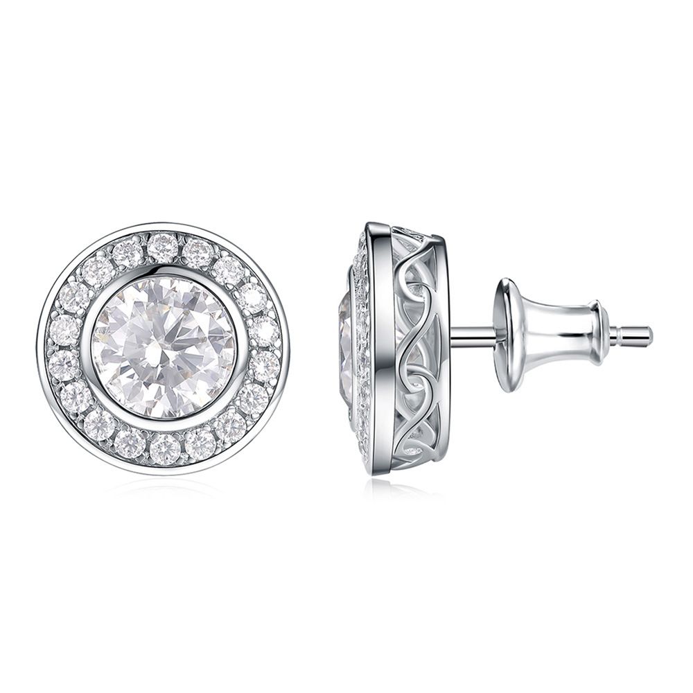 Women's Jewelry S925 Sterling Silver Round Moissanite Earrings Luxury High End Diamond Earrings_ipsvogv.com