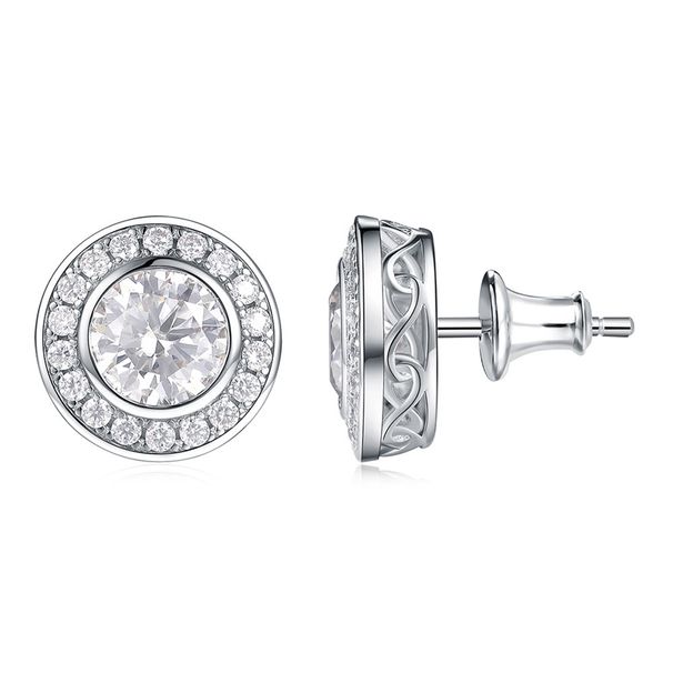 Women's Jewelry S925 Sterling Silver Round Moissanite Earrings Luxury High End Diamond Earrings_ipsvogv.com