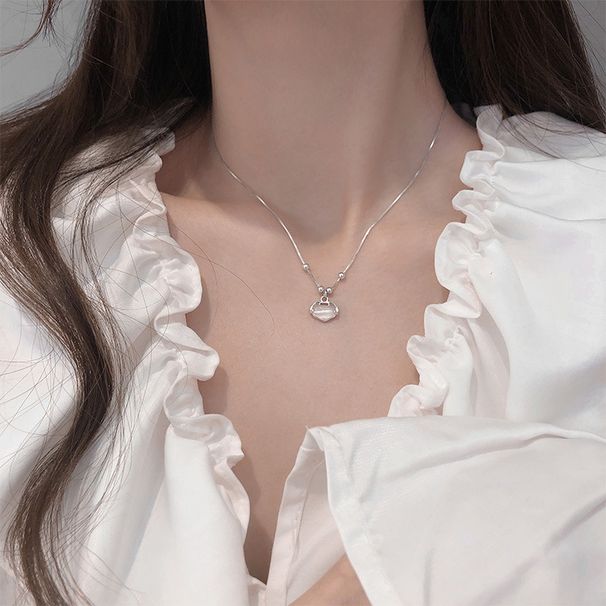 S Sterling Silver Ruyi Safety Necklace For Women With Chinese Style Light Luxury Instagram Niche Long Life Lock High-end_ipsvogv.com
