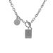 Titanium Steel Colorless Temperament Fashion Accessories Hip Hop Necklace ins Cool Wind Letter Square Plate Collar Chain_ipsvogv.com