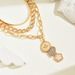 Commuter Style Diamond Studded Ladies Multi Layer Necklace Personalized Love Flower Design Long Clavicle Chain Necklace_ipsvogv.com