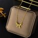 Diamond Bow Necklace 2022 New Women's Fashion Elegant Unique Design Sense Collar Chain Minimalist And Elegance Neckchain_ipsvogv.com