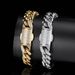 Men's Jewelry Set Hip Hop 12mm Micro Inlaid Zircon Spring Snap Stainless Steel Cuban Chain Trendy Titanium Steel Round Grinding Bracelet Necklace_ipsvogv.com