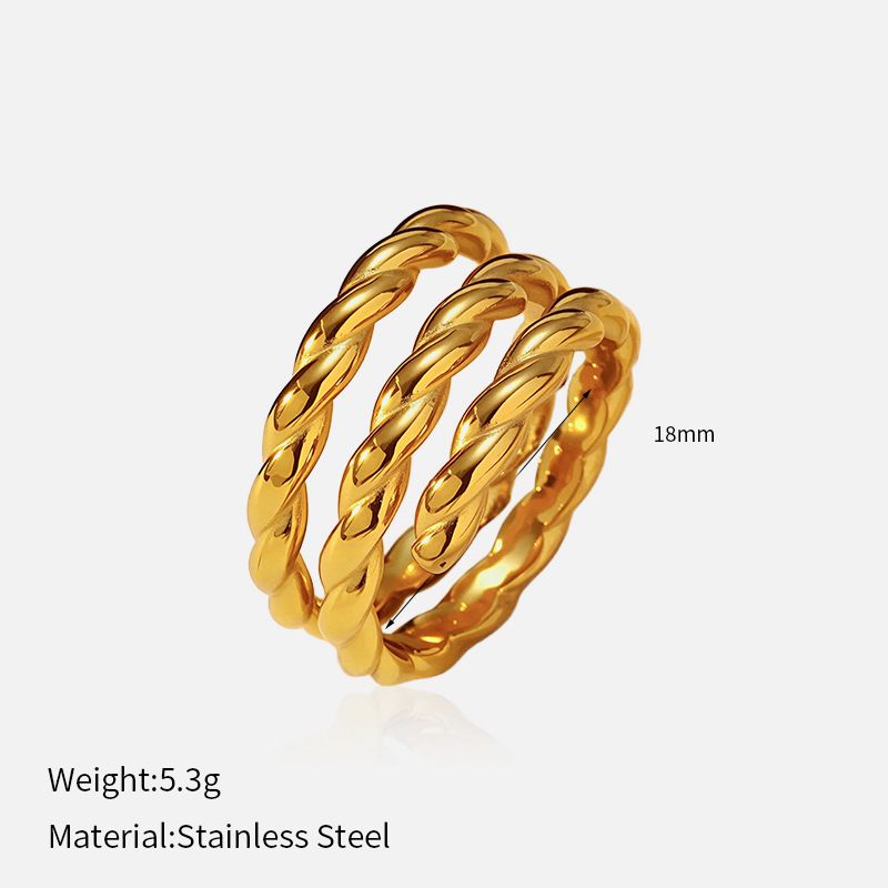 Women’s Jewelry Set Fashion Cold Style Punk Ring Simple Gold Vacuum Electroplated Titanium Cast Steel Ring_ipsvogv.com