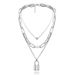 Versatile Baroque Pearl For Women's Multi Layered Lock Shaped Love Necklace With Collar Chain_ipsvogv.com