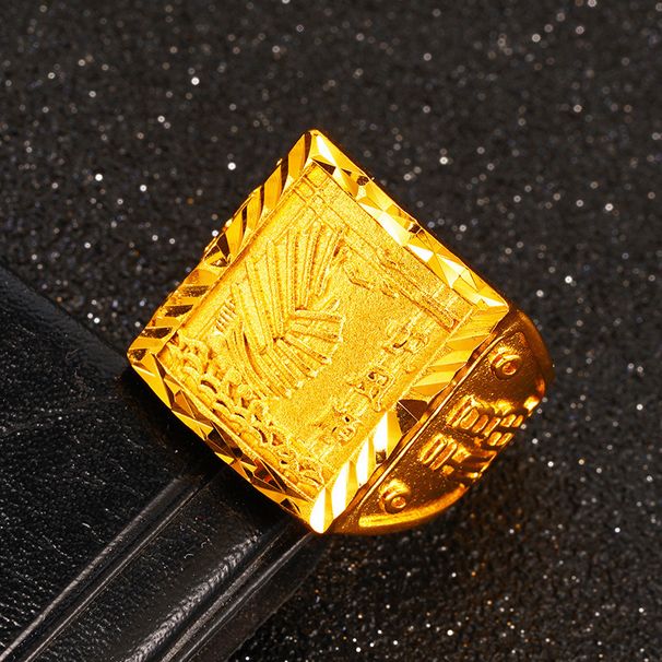 men's Ring, Grand Display Of Ambition, Domineering Internet Celebrity Live Streaming Accessories, Sand Gold_ipsvogv.com
