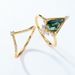 Natural Water Grass Agate Combination Ring Women's S925 Silver Geometric Green Moss Stone Ring Light Luxury_ipsvogv.com
