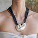 N12137ZA Heavy Industry Bright Surf Conch Pendant and Ornament Trendy Exaggerated Geometric Wax Line Ocean Wind_ipsvogv.com
