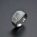 Women’s Jewelry Set Fashion Spot Trend Ins Light Luxury Style Square Diamond Zircon CZ Ring Opening Adjustable Wide Face Hand Jewelry_ipsvogv.com