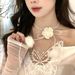 Light Luxury Temperament, High-end Feeling, White Camellia Collarbone Knitted Wool Ball Necklace, Internet Famous Neck_ipsvogv.com