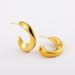 Women’s Jewelry Set Fashion Design C Shaped Real Gold Earrings Environmentally Friendly Color Creative Geometric Concave And Convex Pattern Earrings_ipsvogv.com