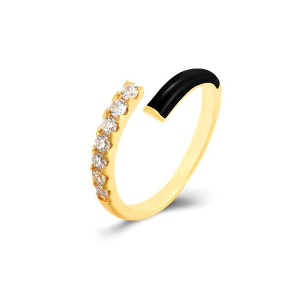 Women's Jewelry Micro Inlaid Zircon Double Layer Color Drip Oil Open Ring Female Niche Design Enamel Drip Glue Gold Copper Ring_ipsvogv.com