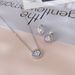 Women's Jewelry Light Luxury Fashion Inlaid Square Zircon Stainless Steel Irregular Ladies Earrings Necklace Set_ipsvogv.com