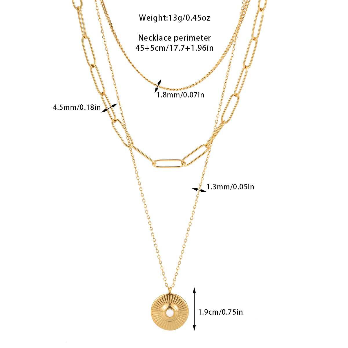 Women's Jewelry Fashion Titanium Steel Necklace All Match High End Multi Layered Sweater Chain Stainless Steel Necklace That Does Not Fade_ipsvogv.com