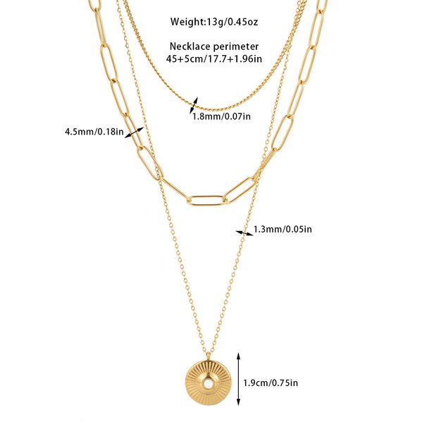 Women's Jewelry Fashion Titanium Steel Necklace All Match High End Multi Layered Sweater Chain Stainless Steel Necklace That Does Not Fade_ipsvogv.com