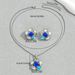 Fashion OL inlaid earrings necklace set with personalized flower petal design, long collarbone chain accessory_ipsvogv.com