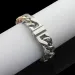 Stainless Steel Womens Iced Out Chain Bracelet Shine Crystal Diamond Pink Sier Cuban Link Miami Hip Hop Love Lovely_ipsvogv.com