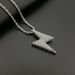 New Hip-Hop Stainless Jewelry Titanium Steel Vacuum Gold-Plated Full Diamond Lightning Couple Pendant Necklace_ipsvogv.com