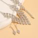 V-SHINE - Diamond Bridal Jewelry Set (V-Shaped Necklace & Earrings, Luxury Bridal Accessories)_ipsvogv.com