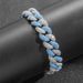 Men’s Jewelry Set Fashion Hip Hop 14MM Blue And White Zircon Bubble Cuban Bracelet Personality Fashion Creative Men's Hip Hop Bracelet_ipsvogv.com