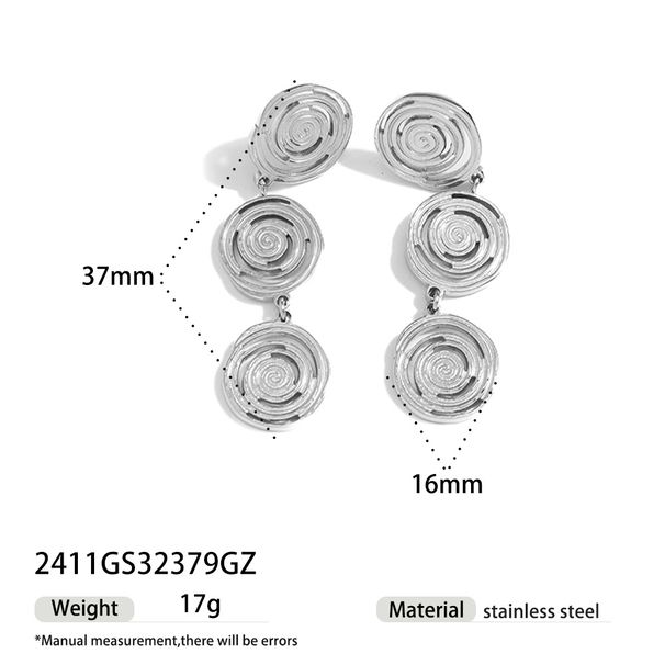 stainless steel personality round thread line winding earrings female hot selling titanium steel earrings_ipsvogv.com