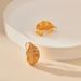 New autumn brass plated K real gold leaf brushed retro earrings Minimalist style small exquisite earrings_ipsvogv.com