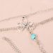 Gothic Style Hollowed Out Minimalist Fashion Foot Accessories Diamond Turquoise Tassels With Finger Chains_ipsvogv.com