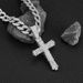 Street hip hop cross Cuban chain American style full diamond cross with buckle Cuban chain_ipsvogv.com