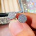 Cao Shi's New Korean Version Simple Full Diamond Inlaid Zircon Round Exquisite And Compact Earrings For Women_ipsvogv.com