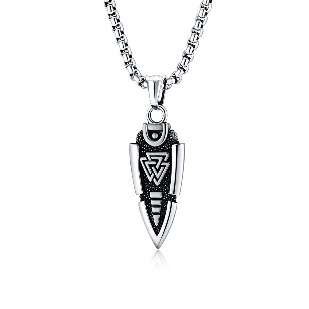 Nordic retro Viking Odin's Spear Titanium Steel Pendant Men's Personality Gunnier Stainless Steel Necklace Viking_ipsvogv.com