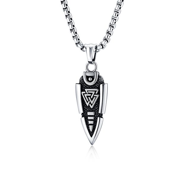 Nordic retro Viking Odin's Spear Titanium Steel Pendant Men's Personality Gunnier Stainless Steel Necklace Viking_ipsvogv.com