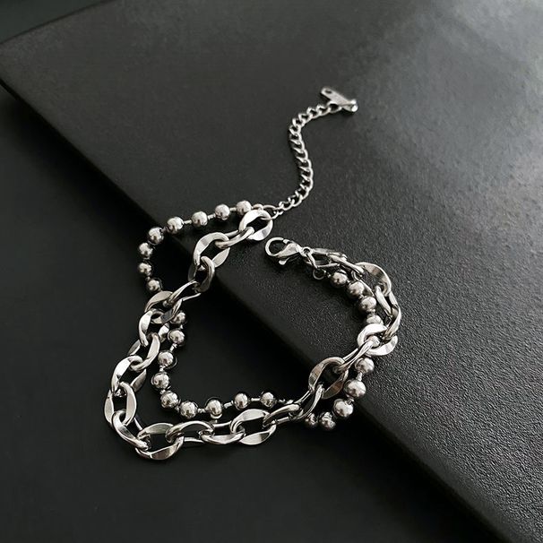 Double Layer Cuban Chain Minimalist Titanium Steel Bracelet For Women, Ins Niche Design, High-end Sense, Light Luxury,_ipsvogv.com
