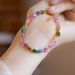 Natural Women's Bucket Beads, Irregular Rainbow Tourmaline Bracelet, High-end Candy Color_ipsvogv.com