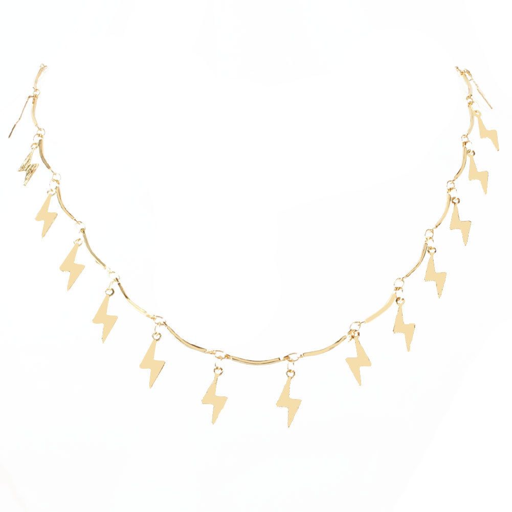 Korean Style Simple Style Clavicle Chain Fashionable Short Alloy Lightning Pendant Beautiful Female Necklace_ipsvogv.com