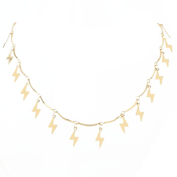 Korean Style Simple Style Clavicle Chain Fashionable Short Alloy Lightning Pendant Beautiful Female Necklace_ipsvogv.com