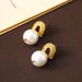 Silver Needle Wind Micro Inlaid Zircon Horseshoe Buckle Pearl Women's Light Luxury High End Earrings Winter_ipsvogv.com