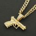 Hip hop exaggerated and cool diamond studded gun necklace pendant full of diamonds Cuban chain trendsetter niche_ipsvogv.com