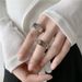 personality Pure Zircon Silver Letter Ins Hip-hop Fashion Goodluck Open Best Friend Ring_ipsvogv.com