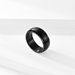 Curved rotatable titanium steel men's ring dark blue bright black rotating decompression trendy ring bracelet_ipsvogv.com