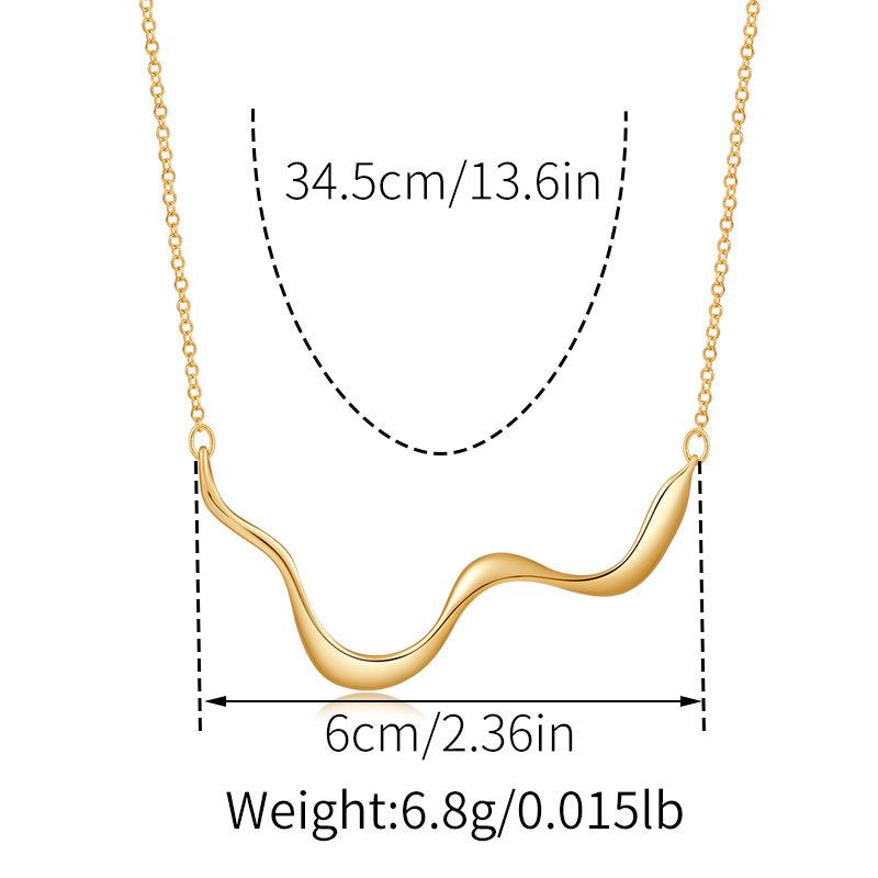 Niche design irregular coastline personality necklace real gold electroplating color retention personality temperament necklace_ipsvogv.com